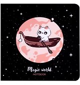 Записная книжка 170*170мм 40л "Magic world", soft-touch ламинация, тиснение фольгой, скоба