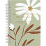 Записная книжка А6 120л кл. "April", ромашка, карт.обл., спираль, микротекстурирование, ламинация, тиснение золотой фольгой