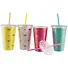 Стакан пластиковый с трубочкой Золотые фламинго (500 мл) (12-06646-9285) - 1