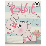 Тетрадь в клетку Academy Style, "Веселые зверята", 12 листов, в ассортименте