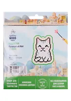 Набор для объемного творчества "Гранни Wood" Алмазная мозаика Подвеска Полосатый кот (Wp0354) (70х98) (упаковка)