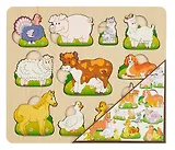 Пазл-рамка "Чей малыш? Домашние животные" 24 детали, 2 слоя