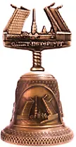 Колокольчик с фигуркой  "Мосты" цвет медь