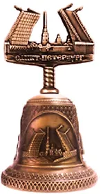 Колокольчик с фигуркой  "Мосты" цвет медь