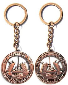 Сувенир, АКМ, Брелок, металлический, "Мосты", рельеф,  цвет медь