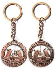 Сувенир, АКМ, Брелок, металлический, "Мосты", рельеф,  цвет медь