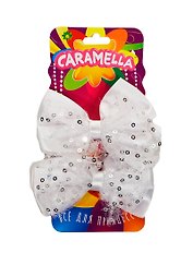 Набор 2 бантика для волос Серебро с пайетками (23935) (Caramella) (упаковка)