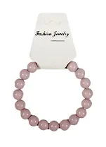 Бусинки на резинке пудровый(10мм)(18шт)(стекло)(картонный подвес) (11-05492-23)