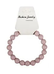 Бусинки на резинке пудровый(10мм)(18шт)(стекло)(картонный подвес) (11-05492-23)