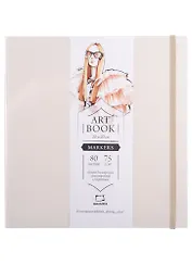 Скетчбук 200*200 80л " Fashion" кремовый, для маркеров, 75г/м2