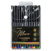 Ручки линеры Mazari, Mero, 12 цветов 0,4 мм