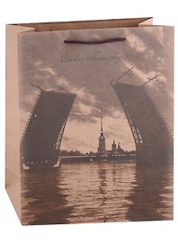 Пакет А4 33*24*8 СПб "Мосты" крафт
