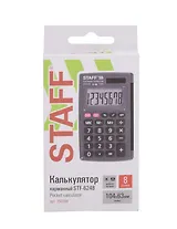 Калькулятор 08 разрядный, карманный, 2-е питан., STAFF STF-6248