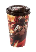 Стакан с крышкой Атака титанов Микаса (пластик) (550 мл)