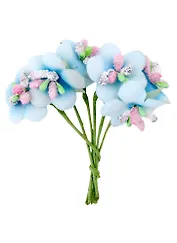 Цветы для декорирования "Ирис" (голубой) (6 шт) (9 см)