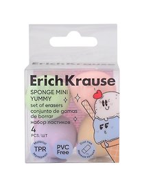 Ластик «Sponge Mini Yummy», Erich Krause, 4 штуки