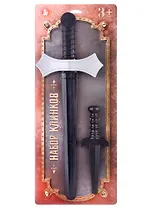 Оружие пластиковое «Набор клинков» (черный меч с серебряной гардой)