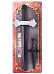 Оружие пластиковое «Набор клинков» (черный меч с серебряной гардой)