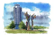 Открытка «Набережные Челны. Бульвар Энтузиастов»