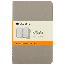 Записная книжка «Cahier Journal Pocket» А6, 32 листа в линейку, серая, 3 штуки, Moleskine
