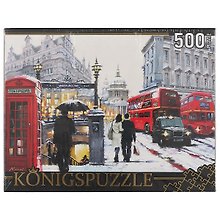Пазл 500 эл. Konigspuzzle Ричард Макнейл Снежный Лондон (АЛК500-8335) (500х345мм) (3+) (коробка) (Kon