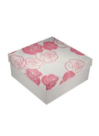 Коробка подарочная "Розы на белом" бордо 20*20*10,3см, картон, Хансибэг