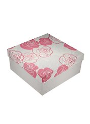 Коробка подарочная "Розы на белом" бордо 20*20*10,3см, картон, Хансибэг