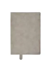 Обложка для книги с закладкой (темно-серая) (эко кожа, нубук) (16х22)