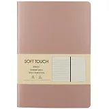 Книга для записей А5 80л "Soft Touch. Розовое золото" иск.кожа, инт.обл., лин., тчк., нелин., ляссе, инд.уп.