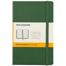 Записная книжка «Classic Pocket» А6, 96 листов в линейку, зелёная, Moleskine