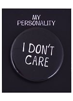 Значок круглый I Dont Care (черный) (металл) (38см) (ЗН2021-004)