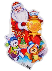 Мини-плакат "Дед Мороз с самоваром"