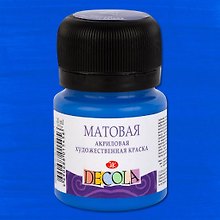 Краска акриловая синяя 20мл "Декола" матовая, ЗХК