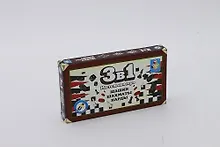 1TOY/Вантой, Игра настольная 3в1 Шашки, Шахматы, Нарды 13,5*7,5*2см Т52447