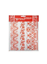 Трафарет пластик многоразовый ПВХ Бордюр Артдеко №1 (Л-105) (20х25см)