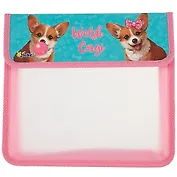 Папка для тетрадей А5 "Корги" 2 отд, липучка, Оникс