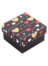 Коробка подарочная "Hearts on black" 13*13*7,5см, картон