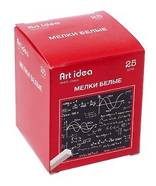 Мелки белые 25 штук, квадратные, Art idea