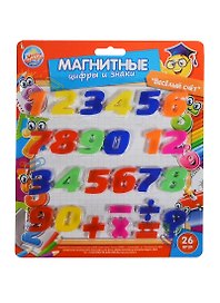 Цифры и знаки магнитные (126236) (26шт) (3х2,3х0,5) (блистер)
