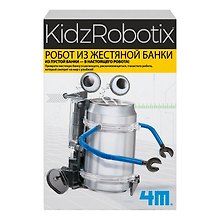 Конструктор Робот из жестяной банки, 18 деталей. KidzRobotix/ КидзРоботикс 4М