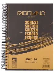 Альбом для зарисовок 21*29,7см 120л "Schizzi" спираль, 90г/м2, Fabriano 