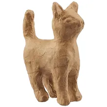 Фигурка из папье-маше объемная Кошка хвост вверх, 5*12*11,5см (АР600)