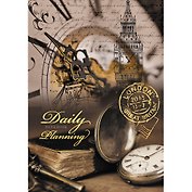 Книга для записей А4 120л кл. "Офисный стиль. Часы" 7БЦ, мат.ламинация, тисн.золотой фольгой, Listoff