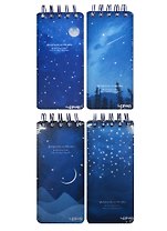 Блокнот А6- 116л 75*150 "Starry night" карт.обл., гребень, ассорти, Lenwa