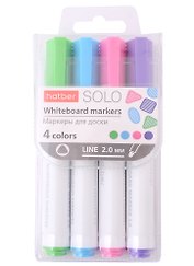 Маркеры для досок Hatber, Solo Fun colors, 4 цвета 2 мм