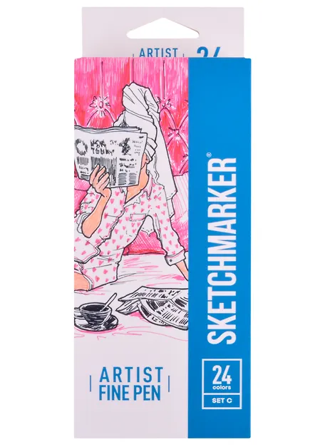 Ручки капиллярные 24цв Artist fine pen Basic 3, к/к, Sketchmarker