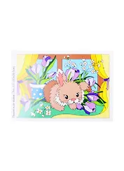 Набор для творчества LORI Картина по номерам для малышей Пушистый зайка