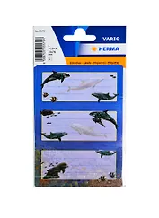 Наклейки для тетрадей "Дельфины", 3шт.на листе, Herma