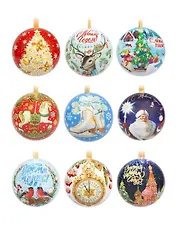 Елочный шар с новогодним пожеланием (металл) (6,5)