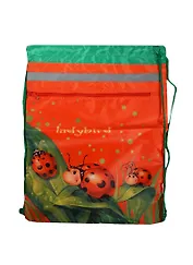 Мешок для сменной обуви "БОЖЬИ КОРОВКИ" 36*48см, полиэсетр, карман на молнии, Феникс